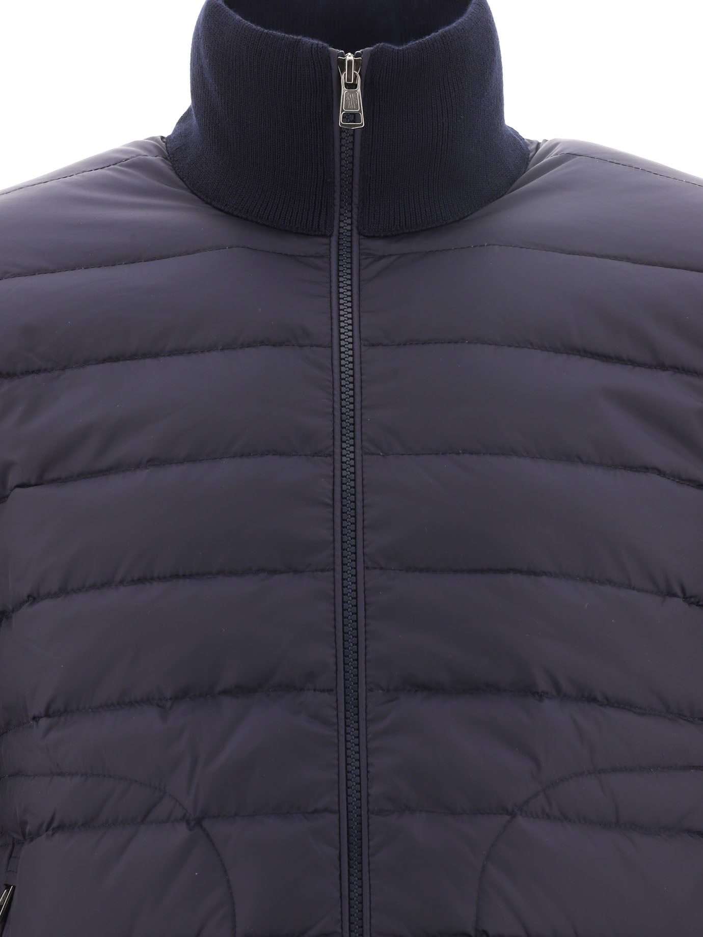 Moncler Padded cardigan made of a wool blend - Blue