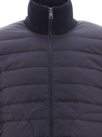 Moncler Padded cardigan made of a wool blend - Blue