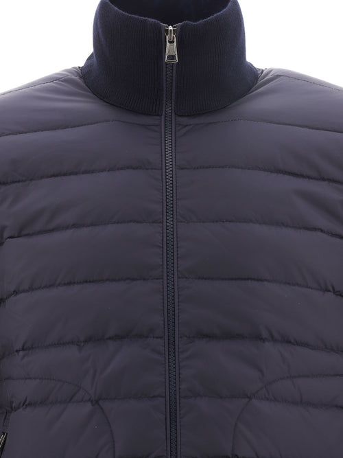 Moncler Padded cardigan made of a wool blend - Blue
