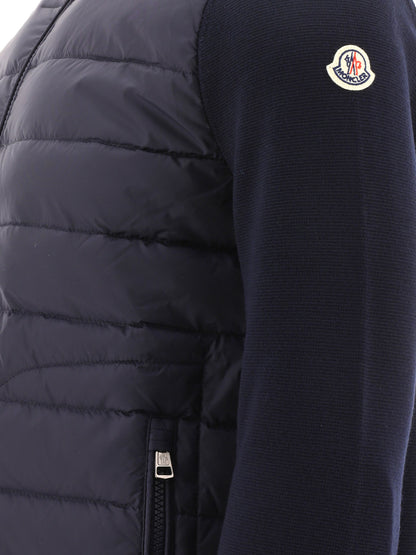 Moncler Padded cardigan made of a wool blend - Blue