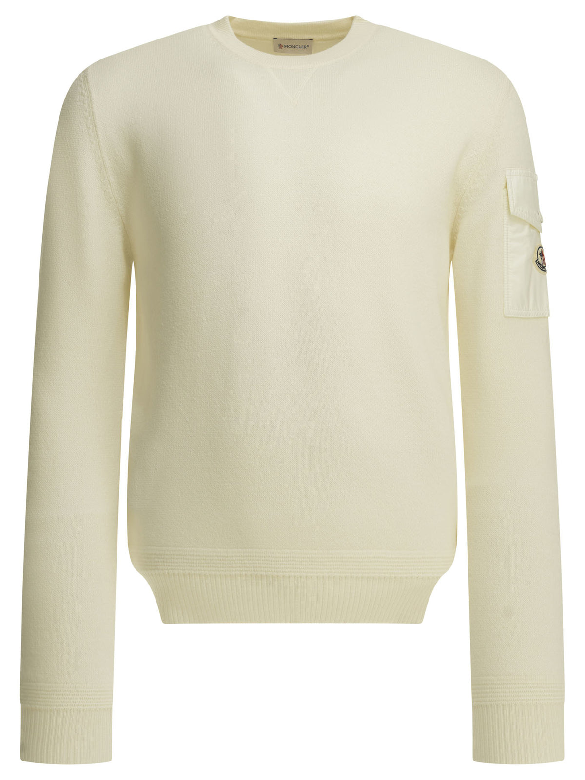 Moncler Crew-neck sweater with logo - White