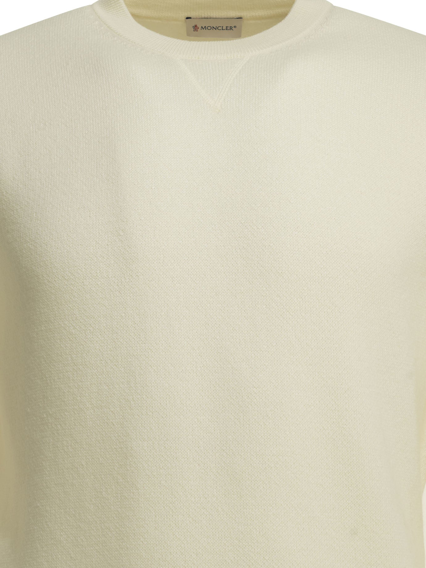 Moncler Crew-neck sweater with logo - White