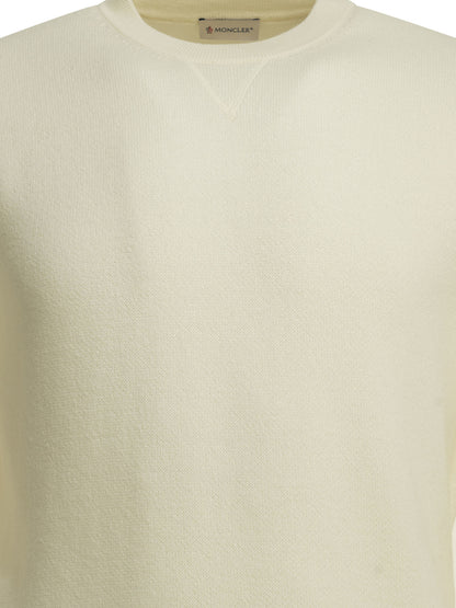 Moncler Crew-neck sweater with logo - White