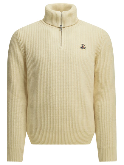 Moncler "Ciclista Tricot" Half-Sleeve Sweater - White