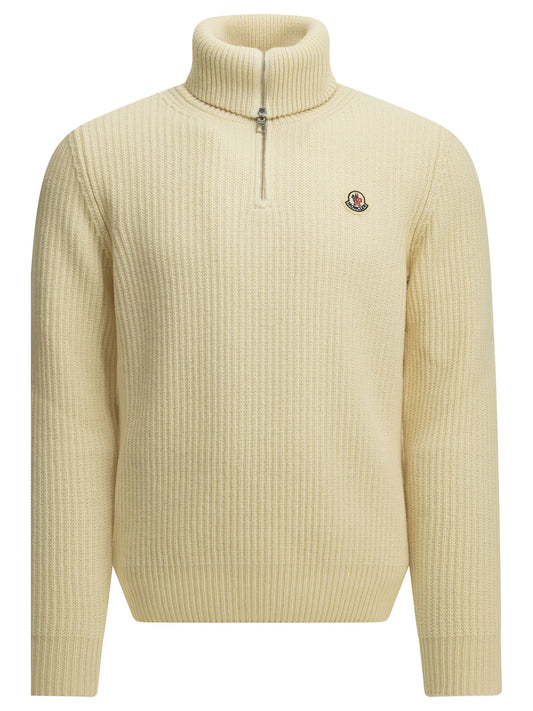 Moncler "Ciclista Tricot" Half-Sleeve Sweater - White