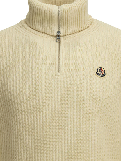 Moncler "Ciclista Tricot" Half-Sleeve Sweater - White
