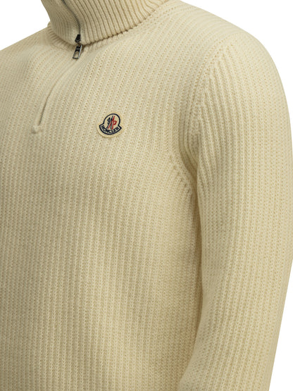 Moncler "Ciclista Tricot" Half-Sleeve Sweater - White
