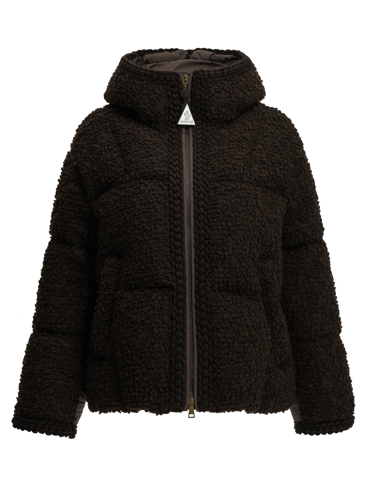 Moncler "Cristallin" Short Down Jacket - Brown