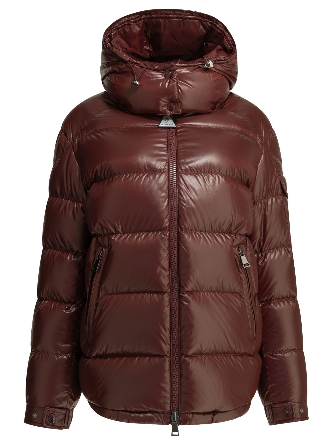 Moncler "Maire" Short Down Jacket - Bordeaux