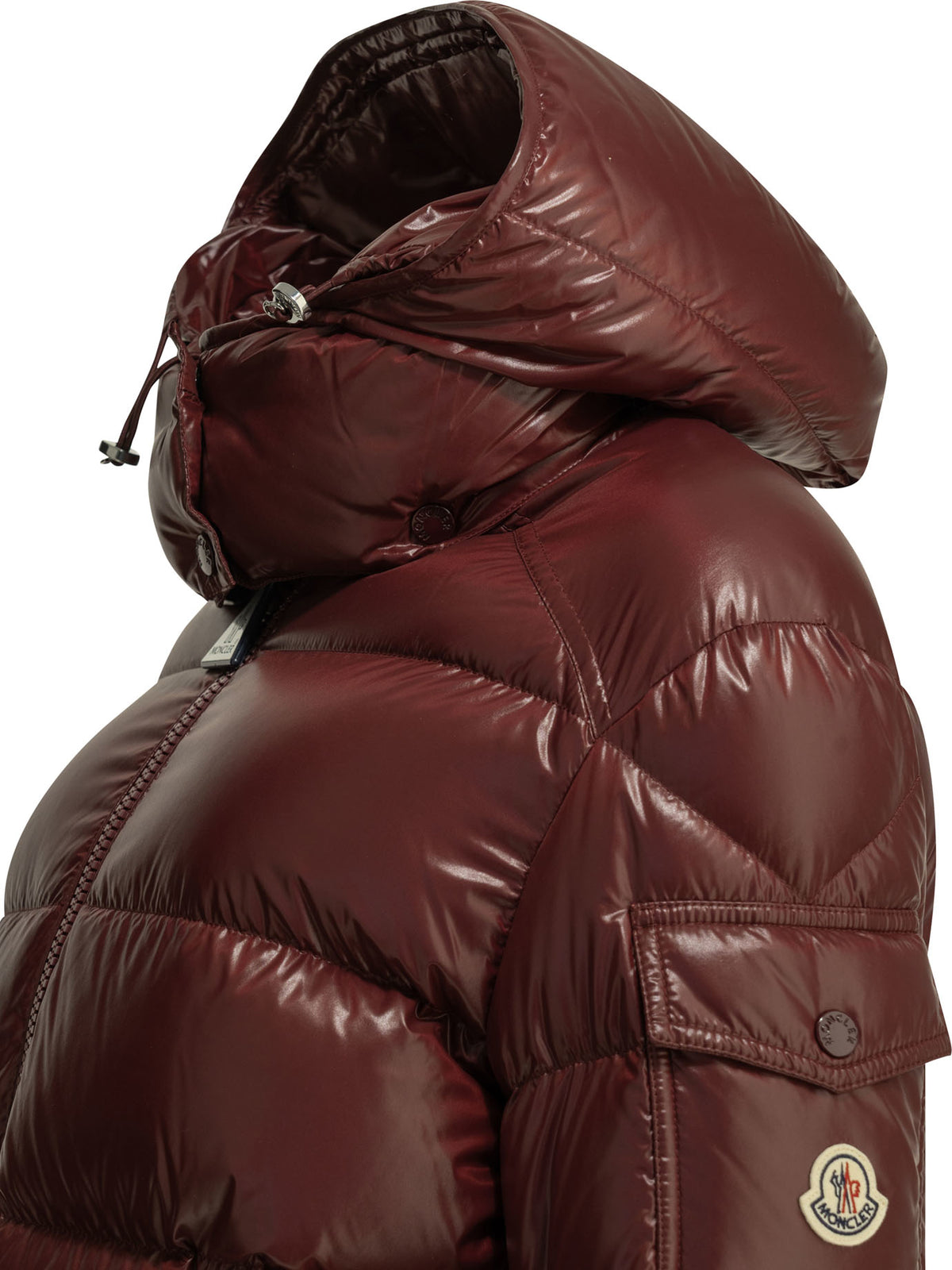 Moncler "Maire" Short Down Jacket - Bordeaux