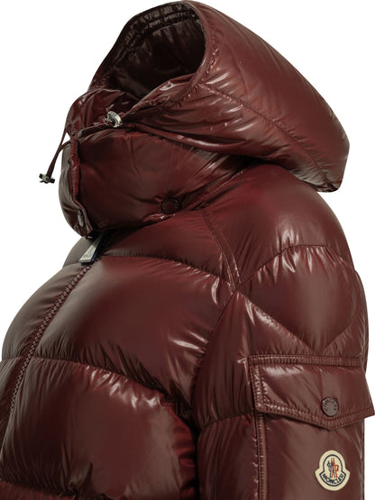 Moncler "Maire" Short Down Jacket - Bordeaux