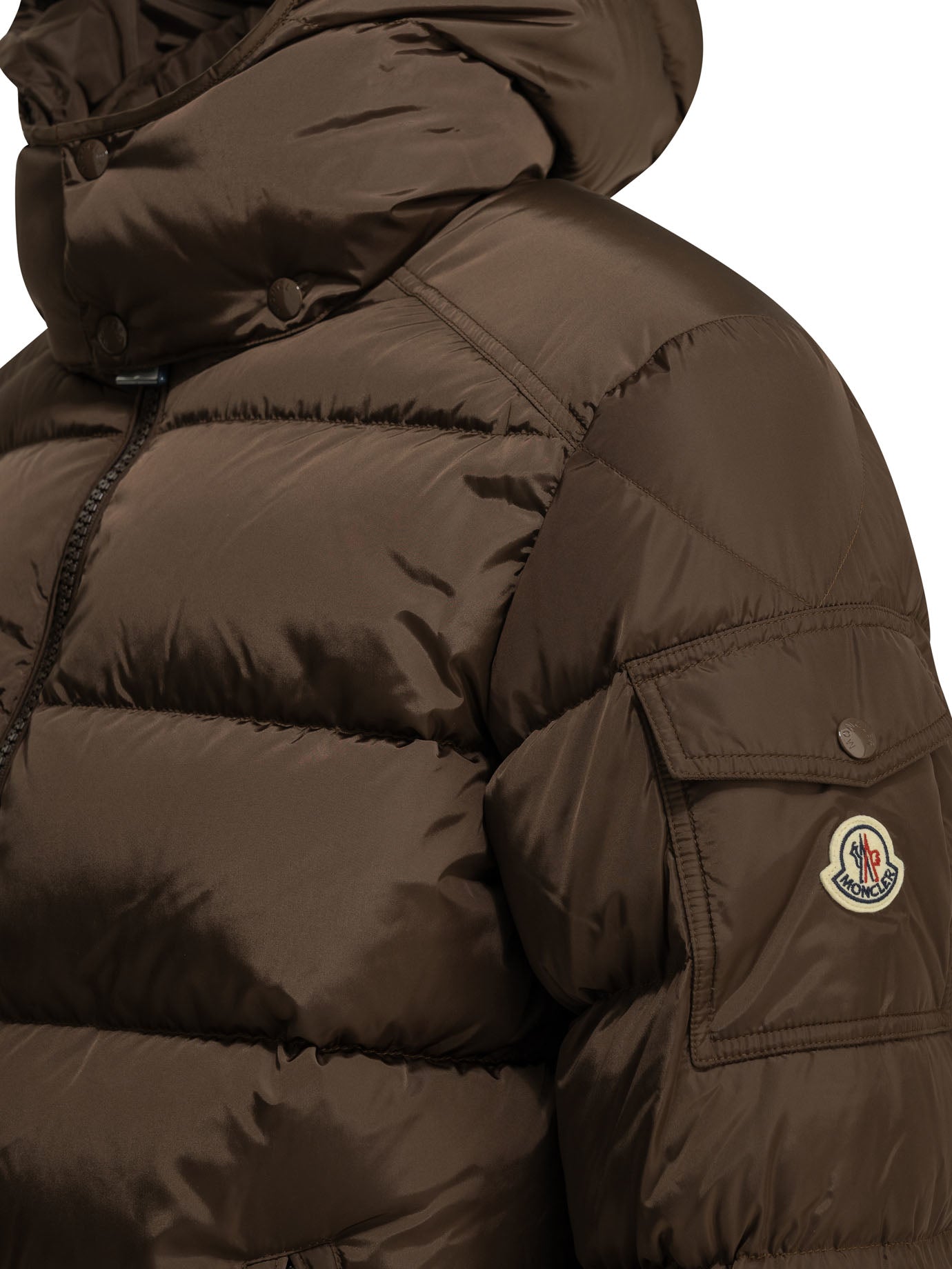 Moncler "Maya" Short Down Jacket - Brown
