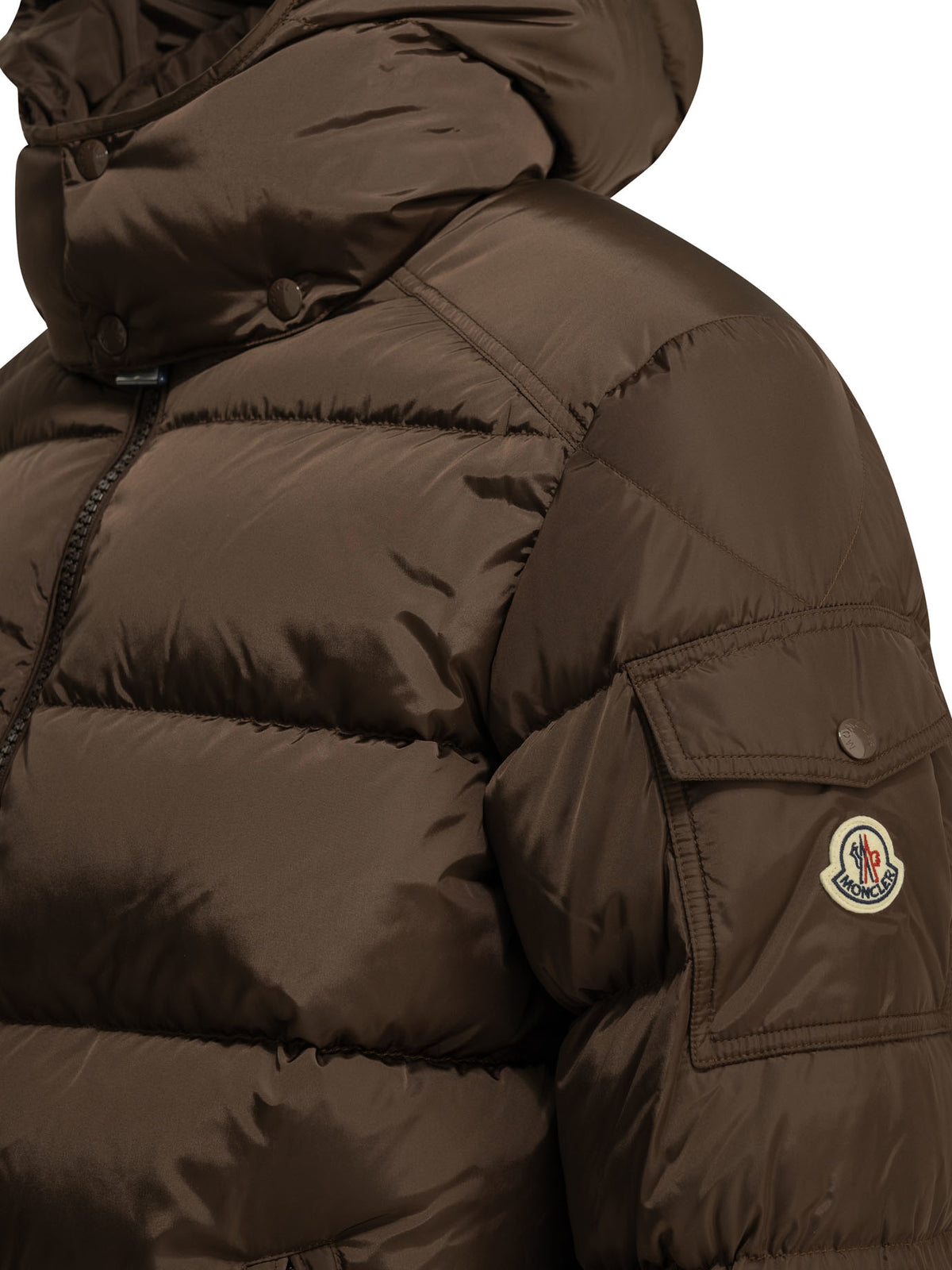 Moncler "Maya" Short Down Jacket - Brown