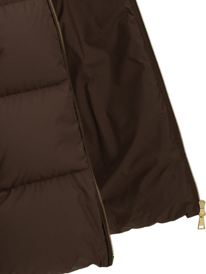 Moncler "Vivantesse" Short Down Jacket - Brown