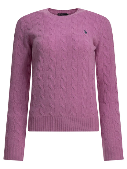 Polo Ralph Lauren Crew-neck sweater with logo - Fuchsia