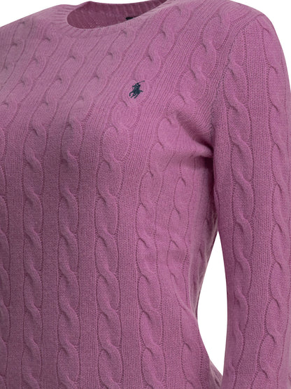 Polo Ralph Lauren Crew-neck sweater with logo - Fuchsia