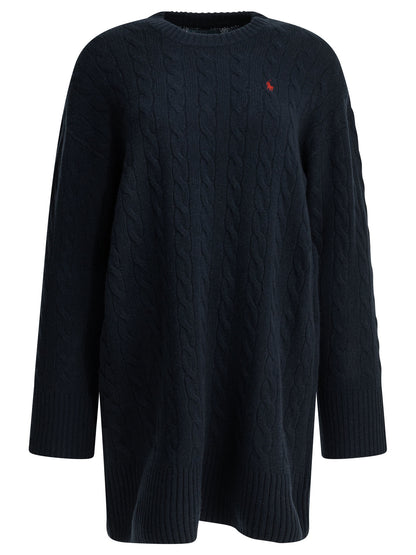 Polo Ralph Lauren Short knit dress with logo - Blue