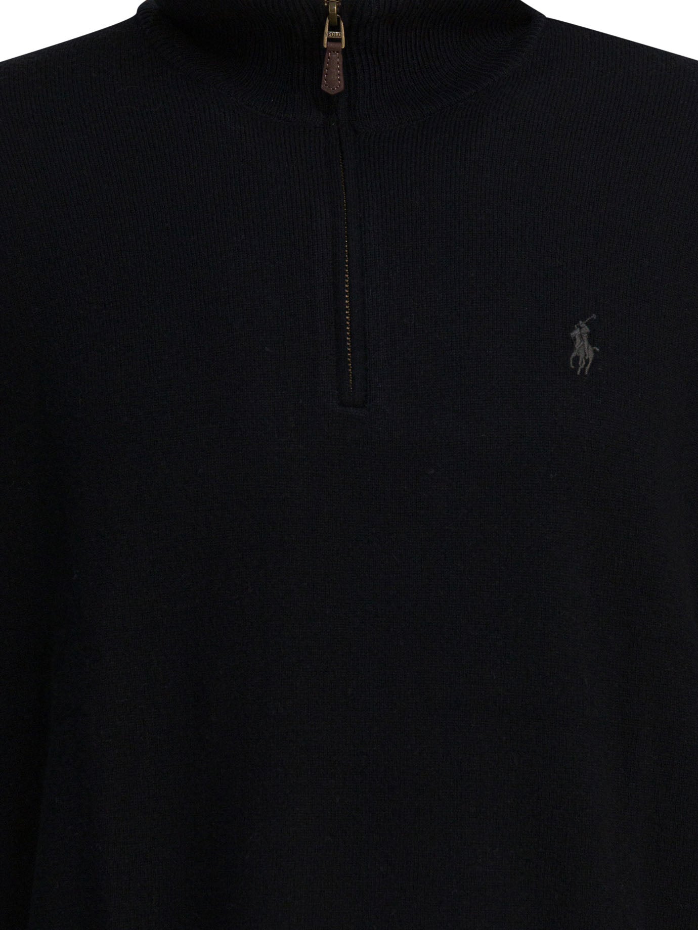Polo Ralph Lauren Wool Sweater with a Half-Zip - Black