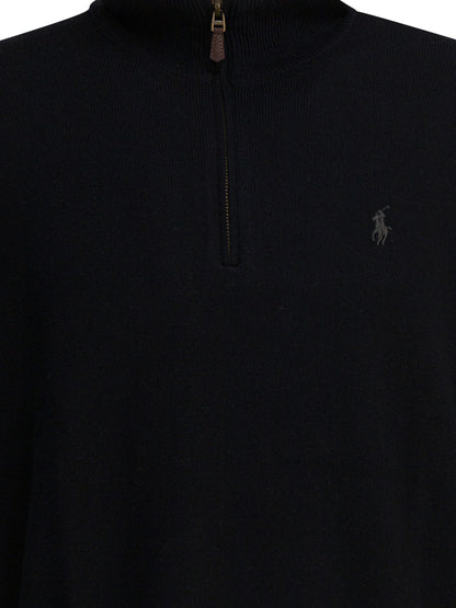 Polo Ralph Lauren Wool Sweater with a Half-Zip - Black
