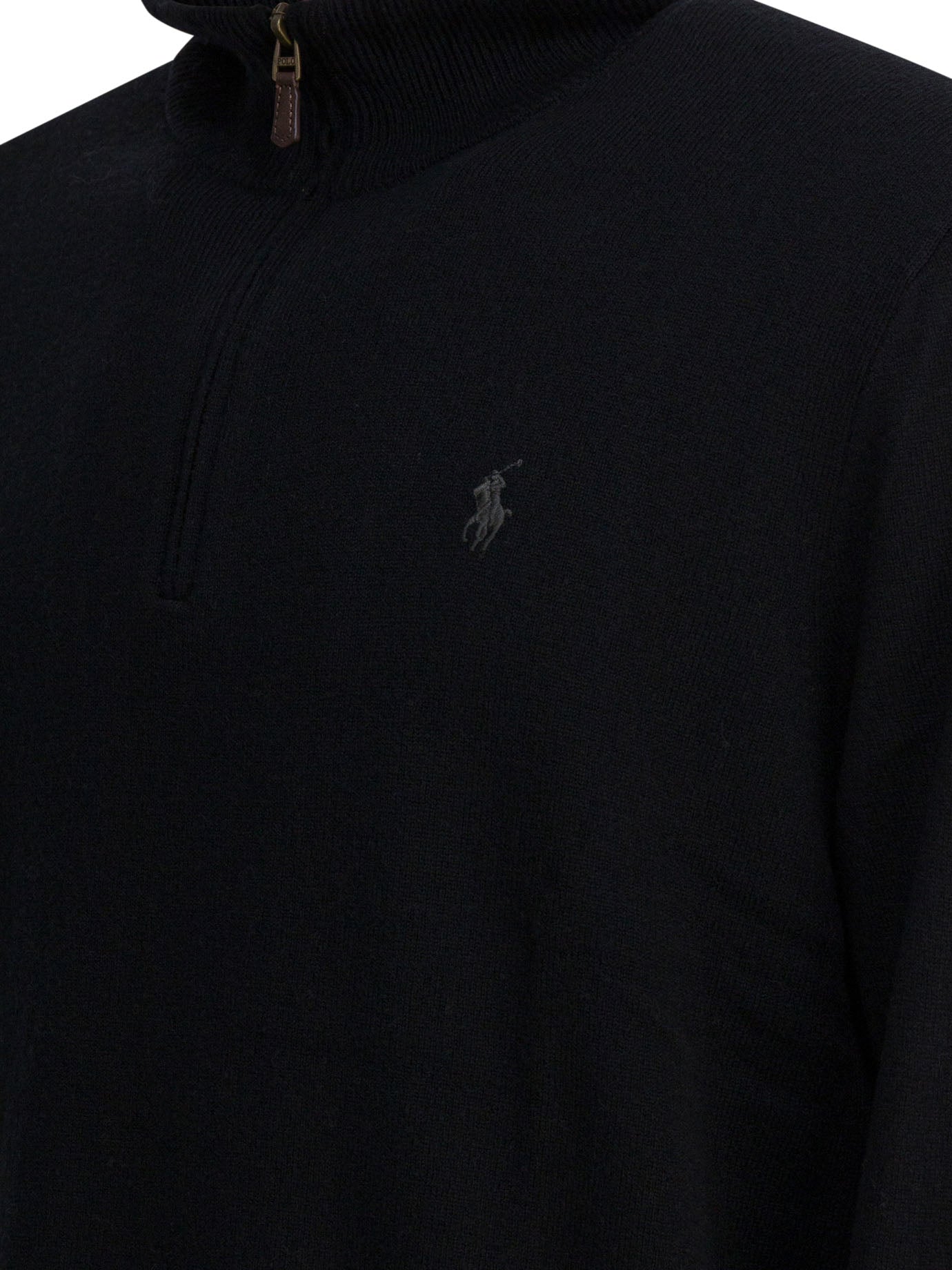 Polo Ralph Lauren Wool Sweater with a Half-Zip - Black