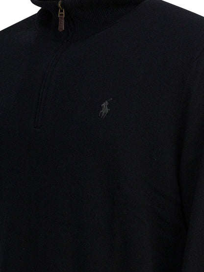 Polo Ralph Lauren Wool Sweater with a Half-Zip - Black