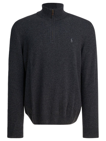 Polo Ralph Lauren Sweater with a half-zip and logo - Grey
