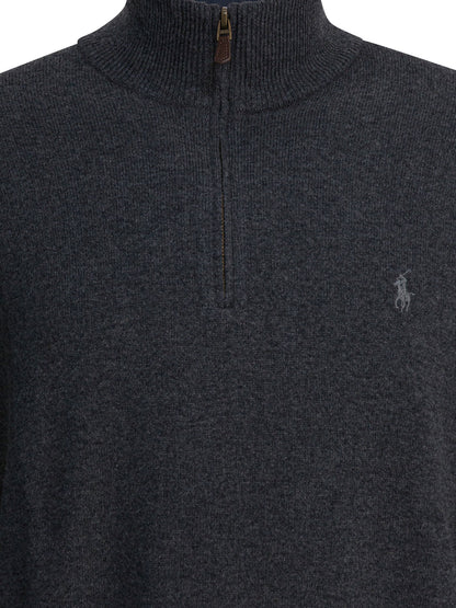 Polo Ralph Lauren Sweater with a half-zip and logo - Grey