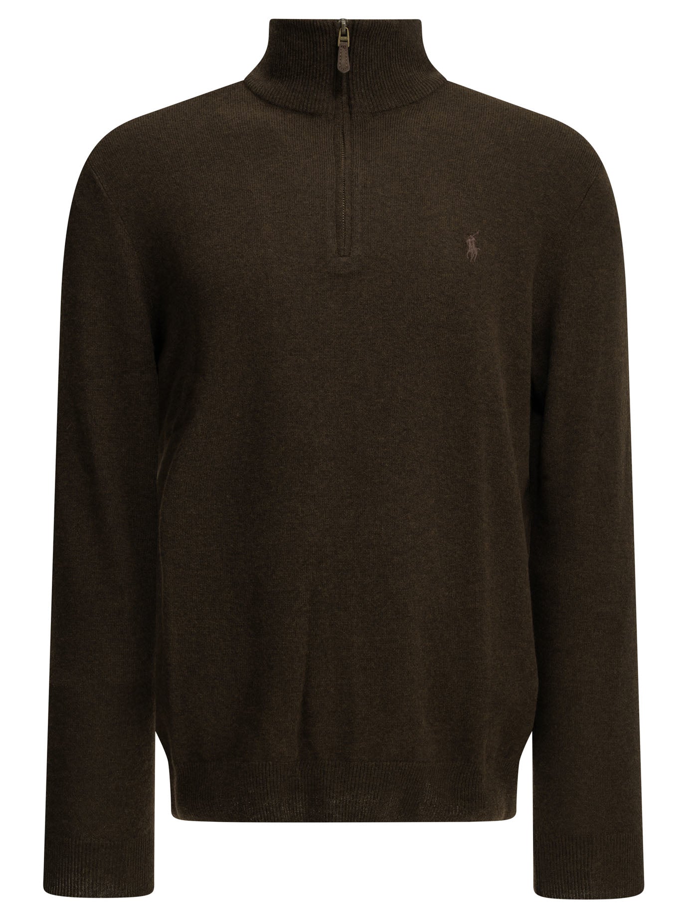 Polo Ralph Lauren Sweater with a half-zip and logo - Brown