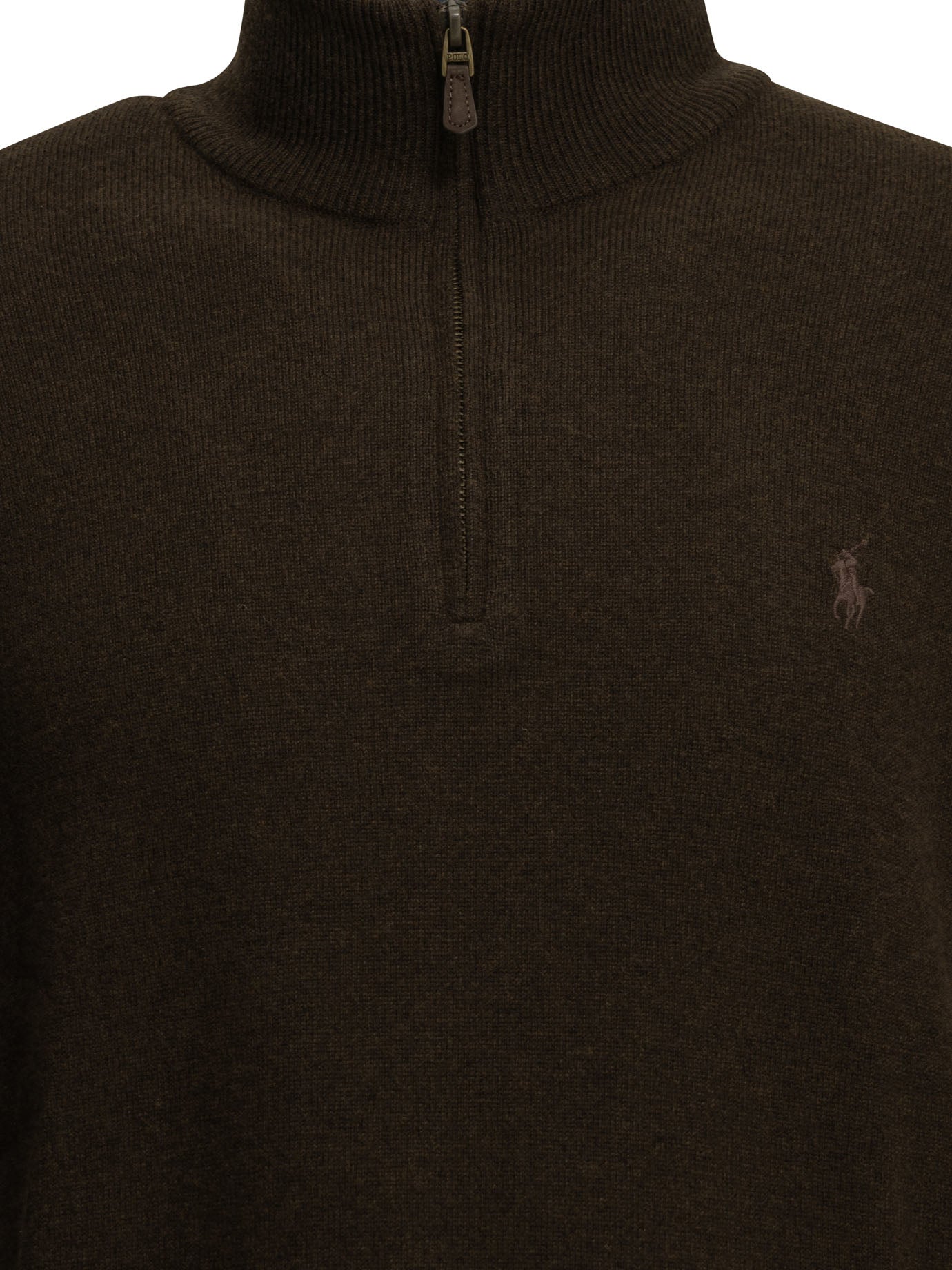 Polo Ralph Lauren Sweater with a half-zip and logo - Brown