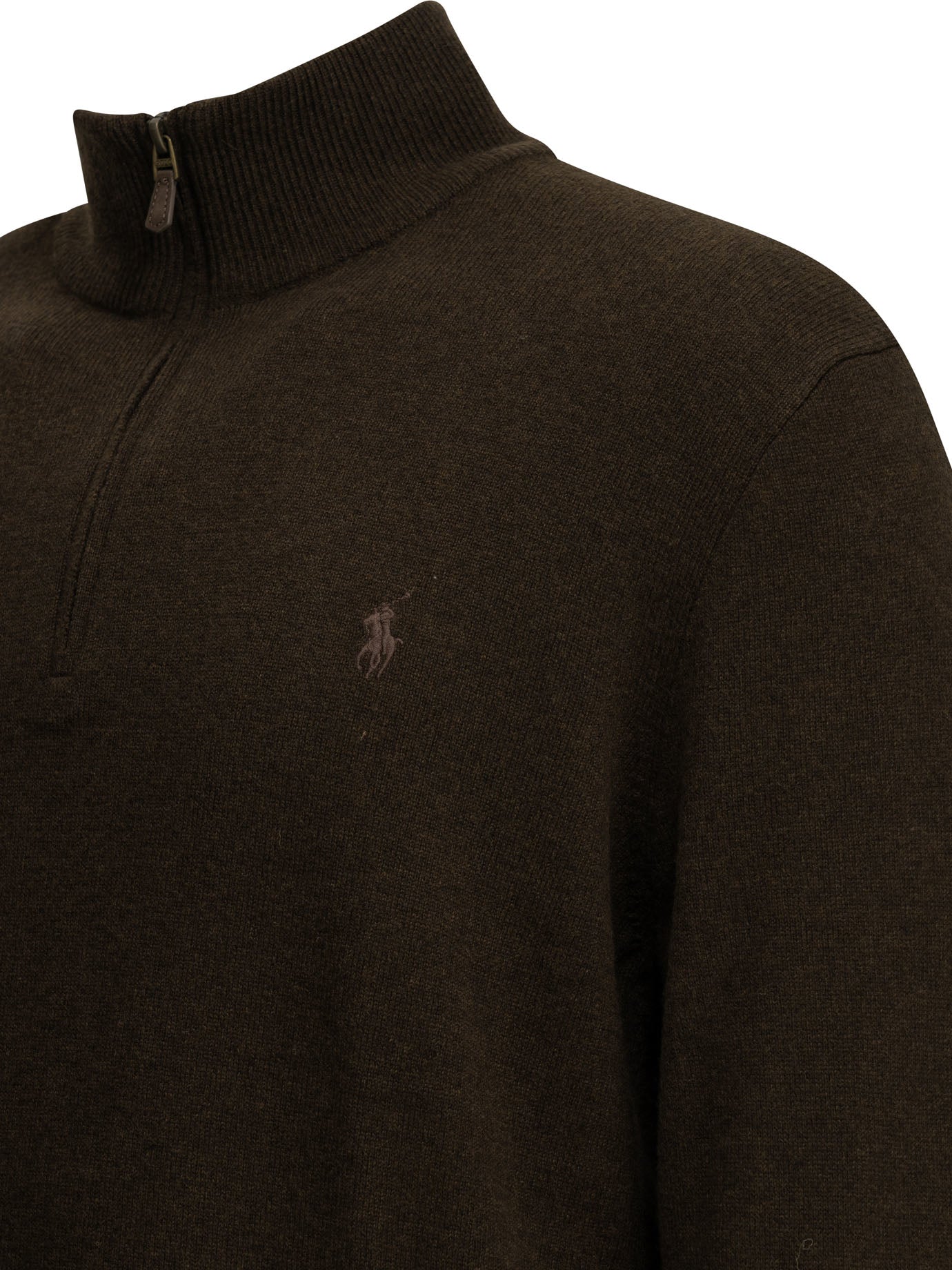 Polo Ralph Lauren Sweater with a half-zip and logo - Brown