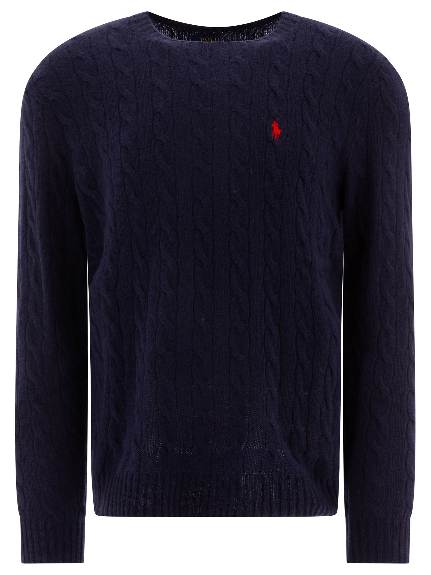 Polo Ralph Lauren Wool and cashmere crewneck sweater with logo - Blue