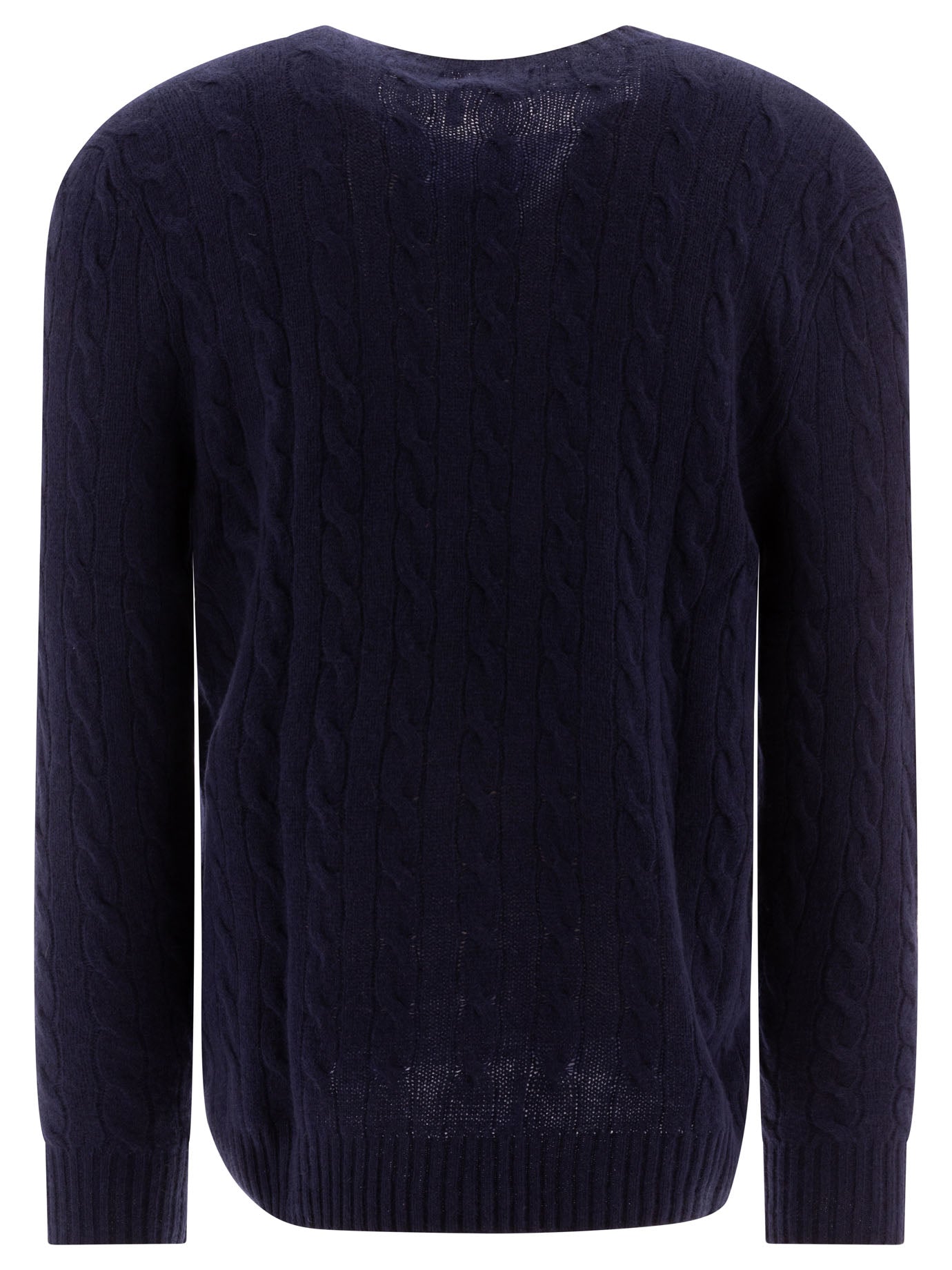 Polo Ralph Lauren Wool and cashmere crewneck sweater with logo - Blue