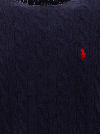 Polo Ralph Lauren Wool and cashmere crewneck sweater with logo - Blue