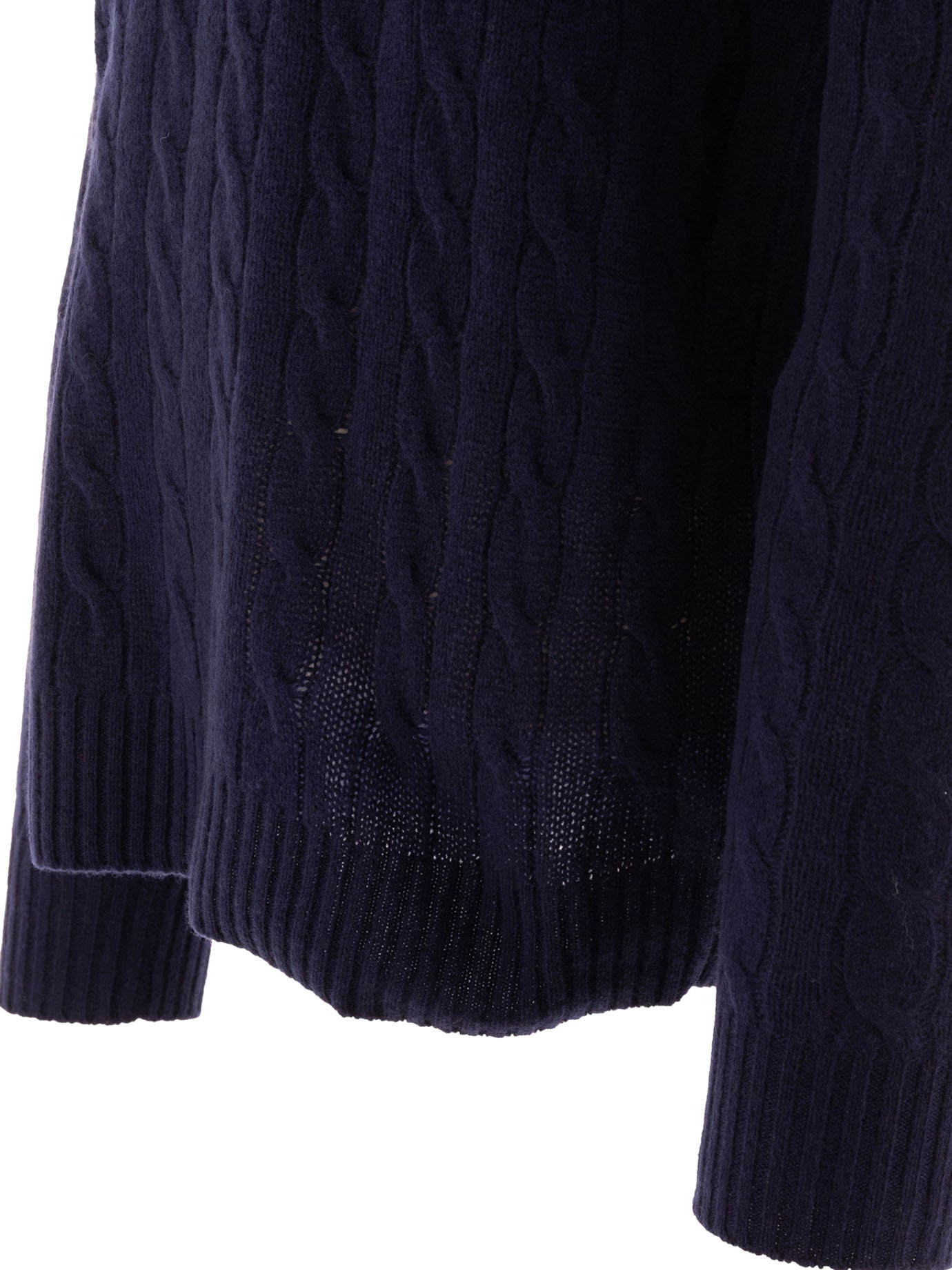 Polo Ralph Lauren Wool and cashmere crewneck sweater with logo - Blue