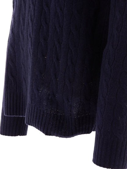 Polo Ralph Lauren Wool and cashmere crewneck sweater with logo - Blue