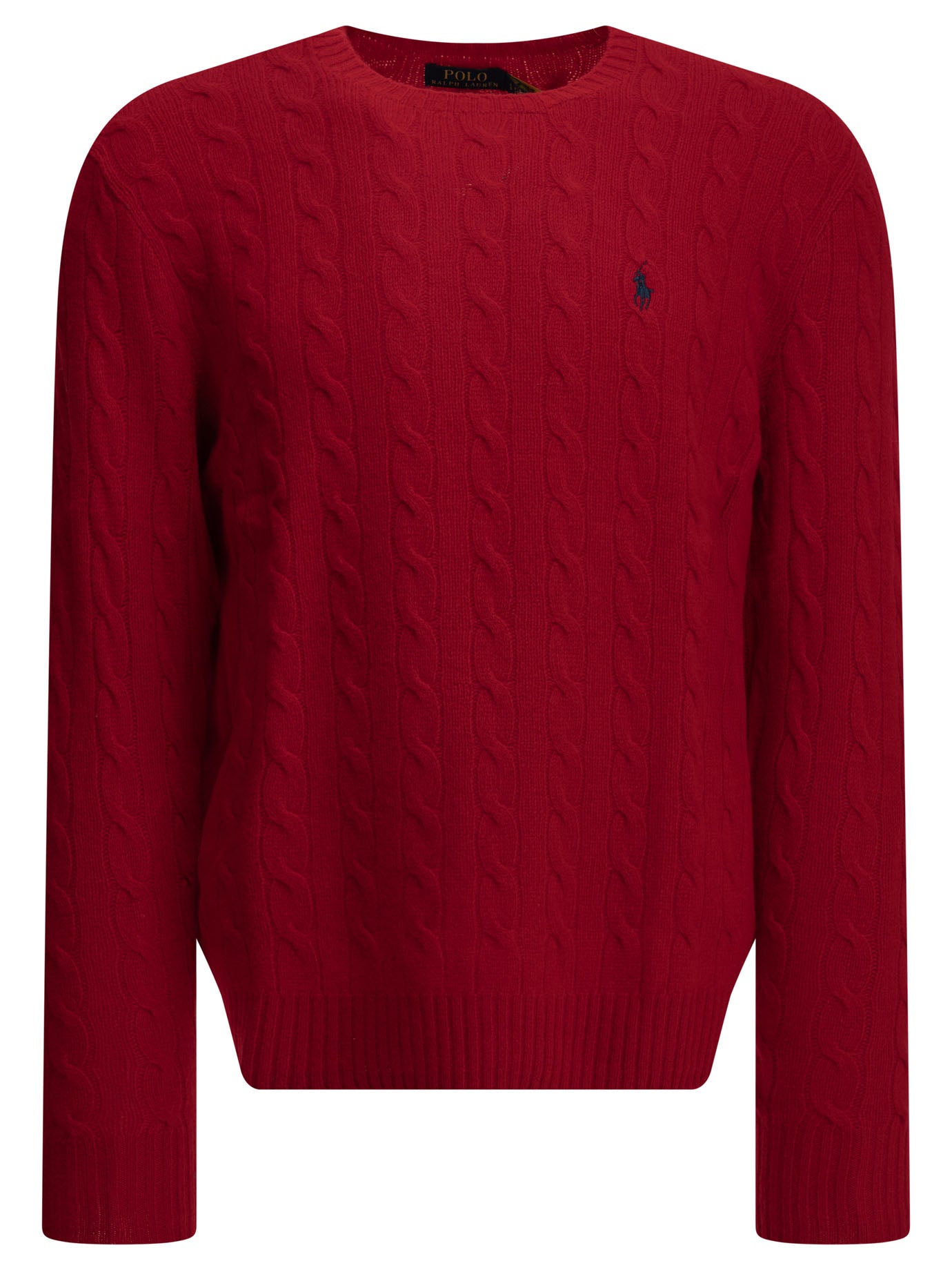 Polo Ralph Lauren Wool and cashmere crew-neck sweater with logo - Red