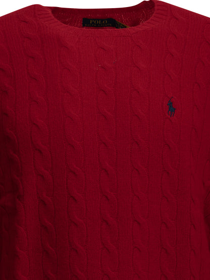 Polo Ralph Lauren Wool and cashmere crew-neck sweater with logo - Red