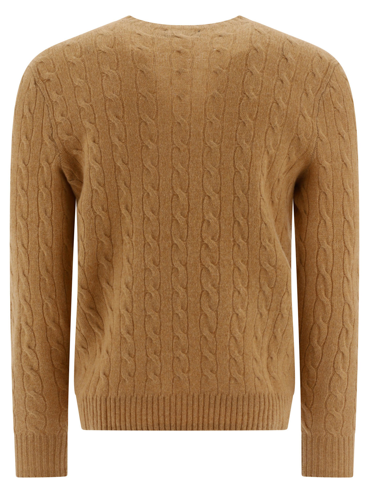 Polo Ralph Lauren Wool and cashmere crewneck sweater with logo - Brown