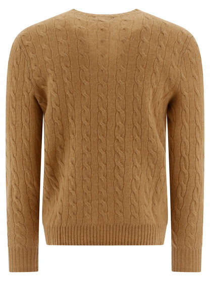 Polo Ralph Lauren Wool and cashmere crewneck sweater with logo - Brown