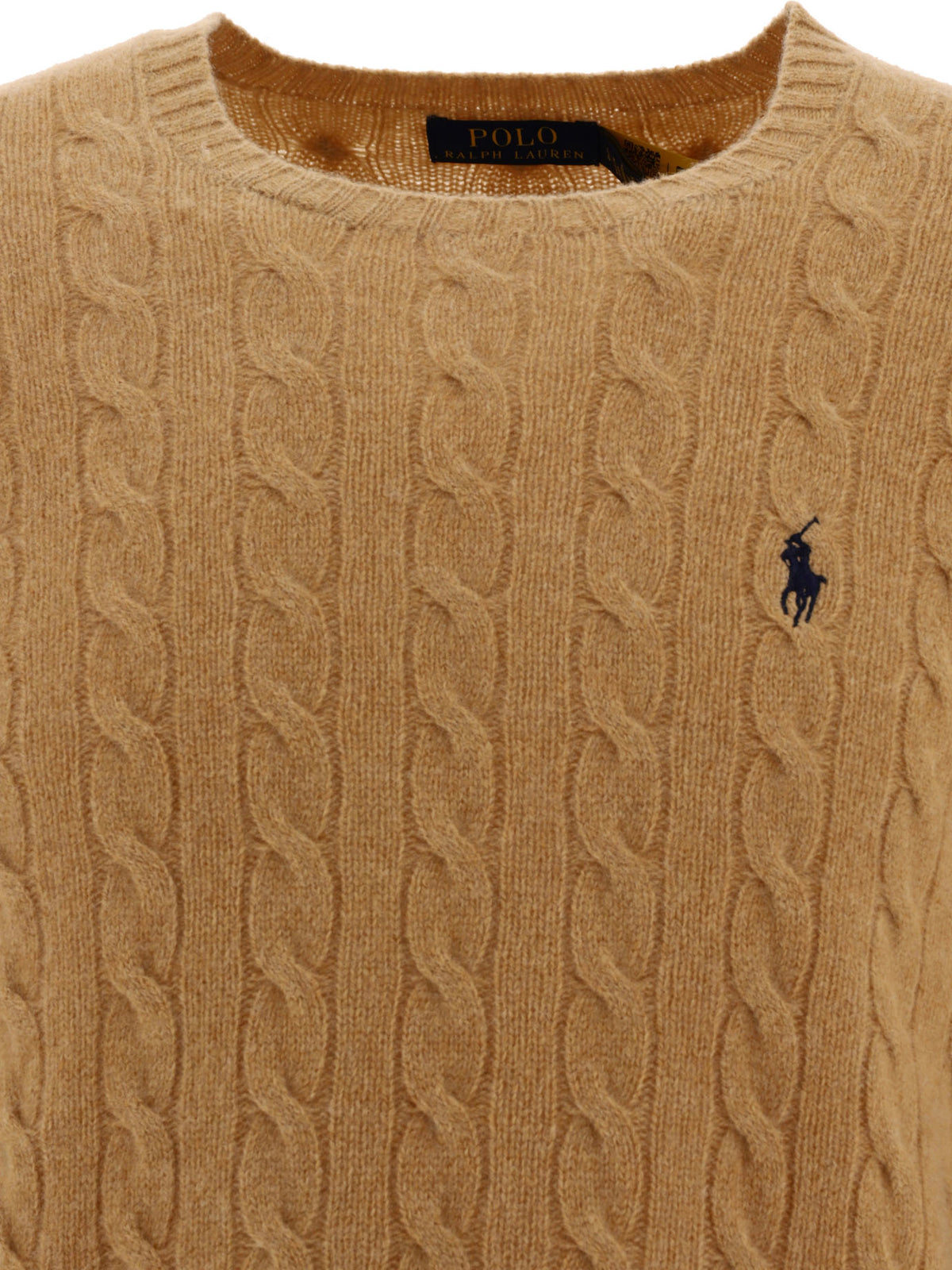 Polo Ralph Lauren Wool and cashmere crewneck sweater with logo - Brown