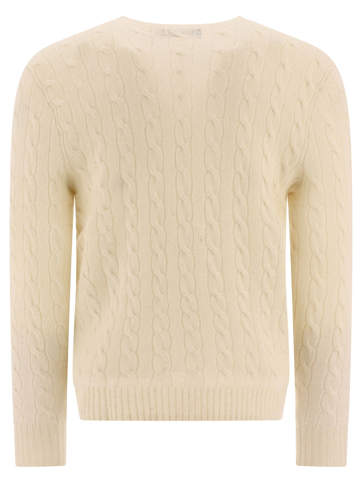 Polo Ralph Lauren Wool and cashmere crewneck sweater with logo - White