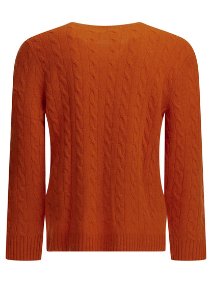 Polo Ralph Lauren Wool and cashmere crew-neck sweater with logo - Orange