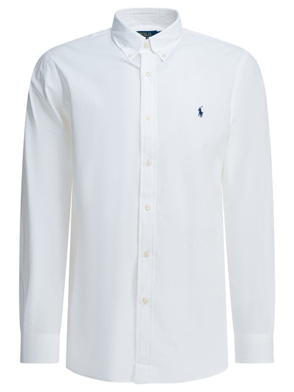 Polo Ralph Lauren Custom-fit casual shirt with logo - White