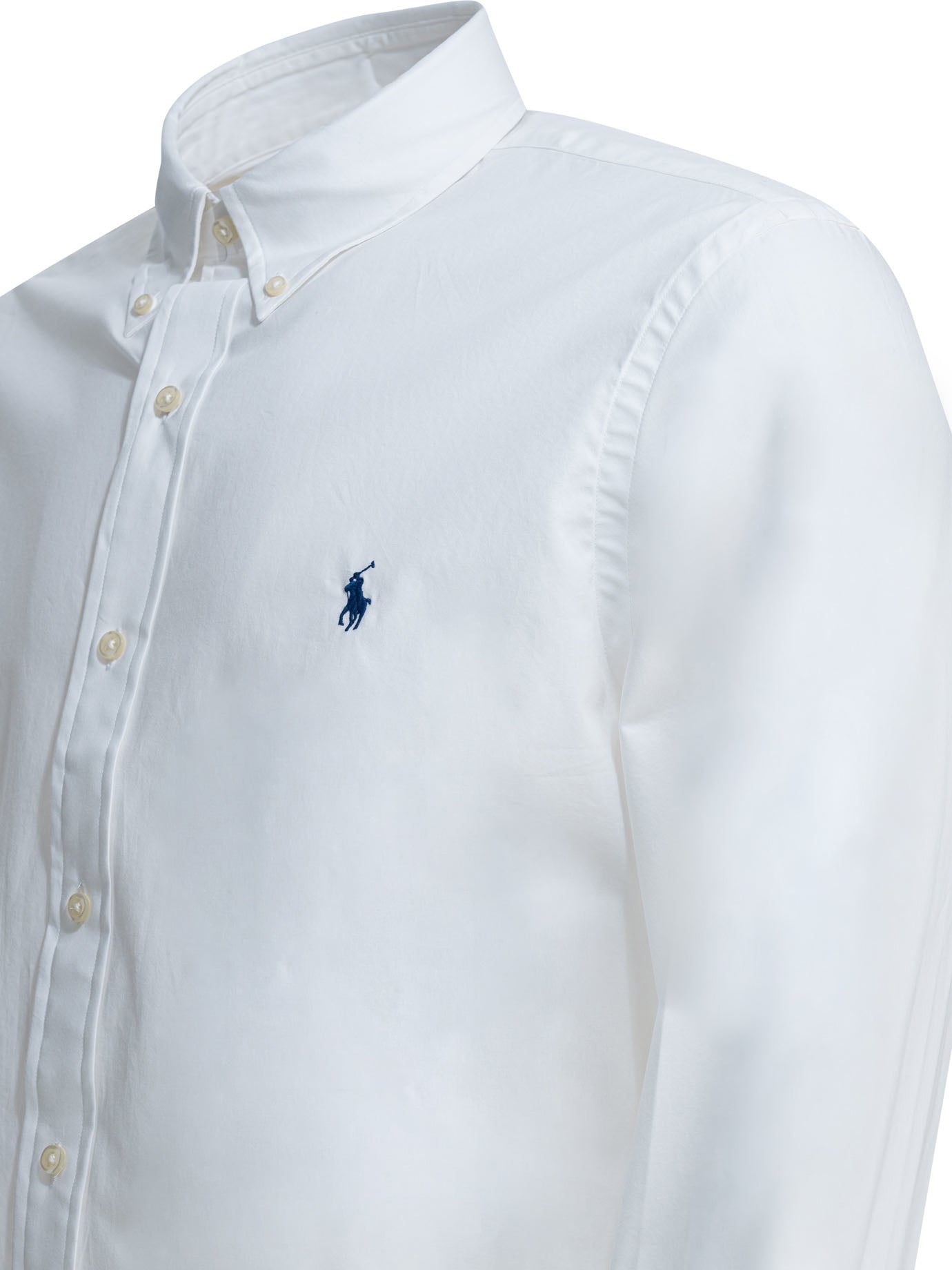 Polo Ralph Lauren Custom-fit casual shirt with logo - White