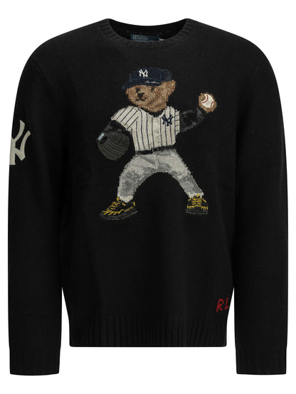 Polo Ralph Lauren "Polo Bear x Yankees" Crew-Neck Sweater - Black