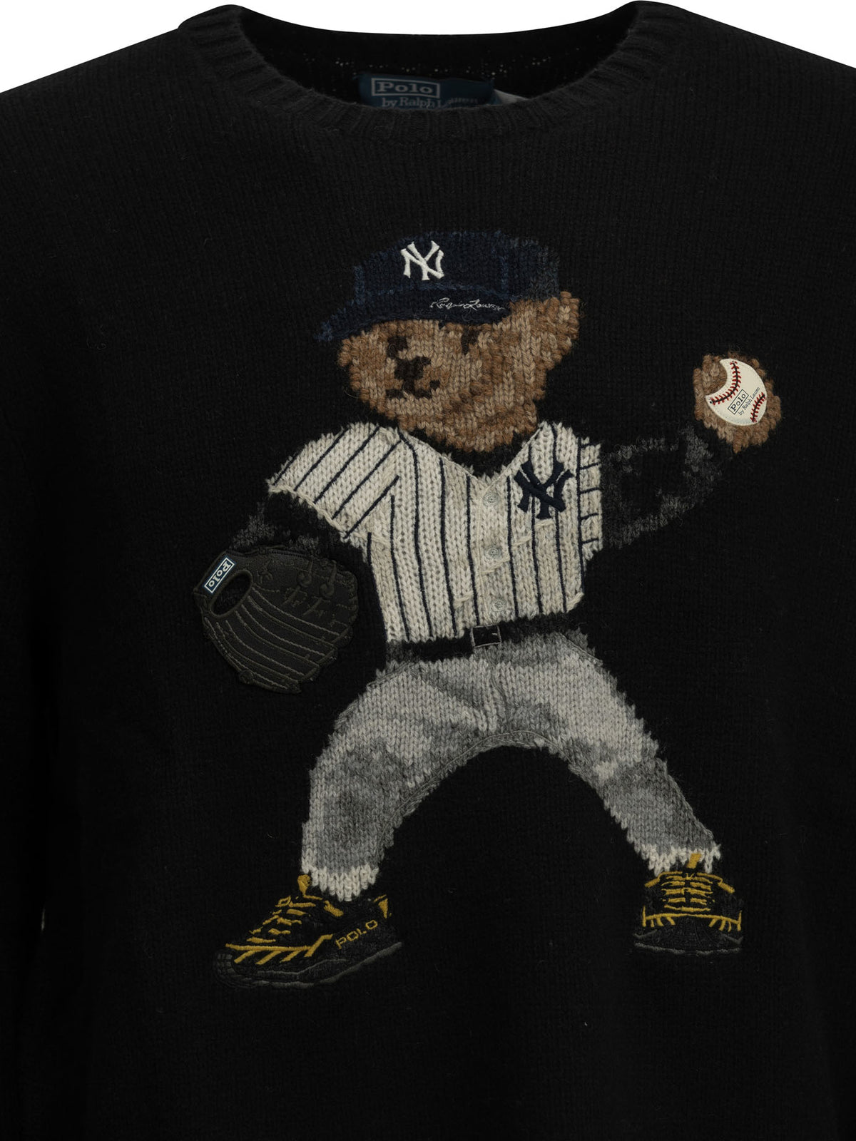 Polo Ralph Lauren "Polo Bear x Yankees" Crew-Neck Sweater - Black