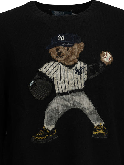 Polo Ralph Lauren "Polo Bear x Yankees" Crew-Neck Sweater - Black