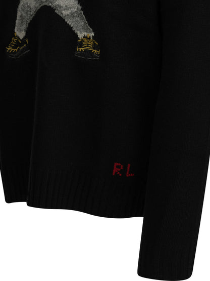 Polo Ralph Lauren "Polo Bear x Yankees" Crew-Neck Sweater - Black