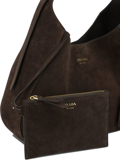 Prada "Boogie" Large Shoulder Bag - Brown