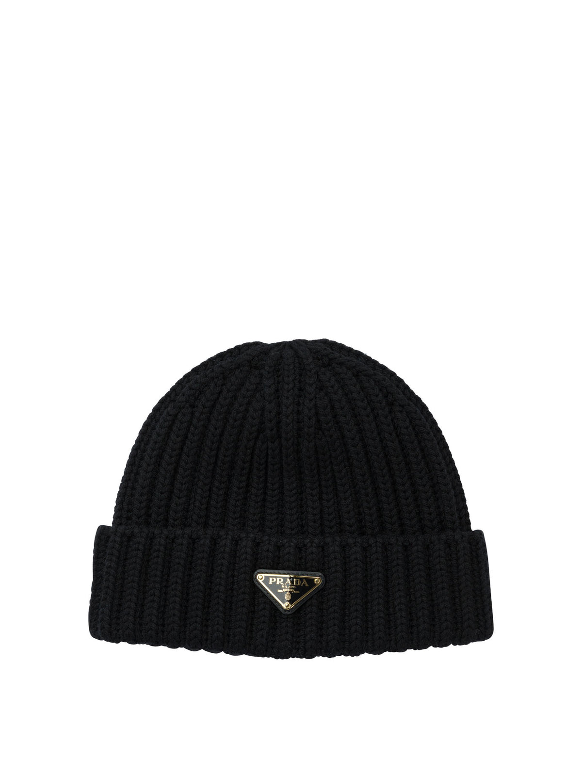 Prada Wool beanie with logo - Black